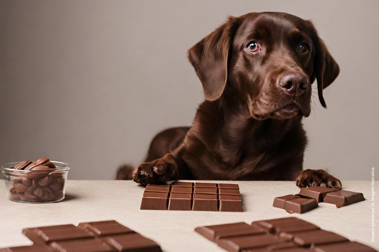 Chocolate causa intoxicação, podendo levar a tremores, vômitos, batimentos cardíacos acelerados e até convulsões.